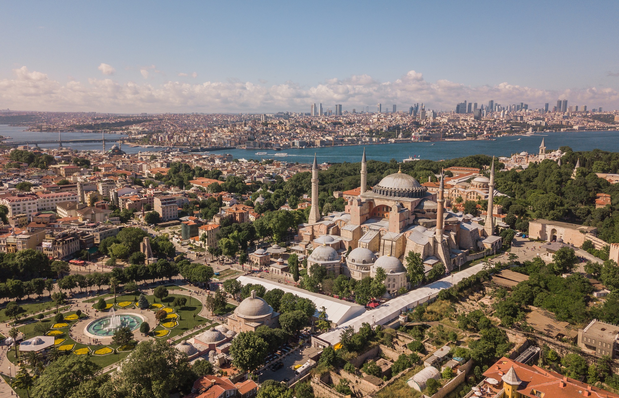 Aerial view of Hagia Sophia